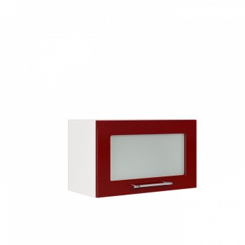 Бруклин ШВГС 600 Шкаф верхний горизонтальный со стеклом (Бетон белый/корпус Белый) в Решётах - reshyoty.mebel54.com | фото
