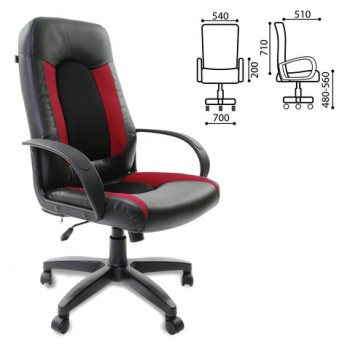 Кресло офисное BRABIX Strike EX-525 (черно-красный) в Решётах - reshyoty.mebel54.com | фото