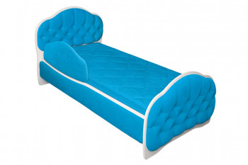 Кровать 160 Гармония 84 Ярко-голубой (мягкий бортик) в Решётах - reshyoty.mebel54.com | фото