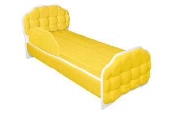 Кровать 180 Атлет 74 жёлтый (мягкий бортик) в Решётах - reshyoty.mebel54.com | фото