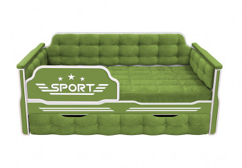 Кровать 190 серии Спорт 1 ящик 76 Зелёный (мягкие боковые накладки) в Решётах - reshyoty.mebel54.com | фото