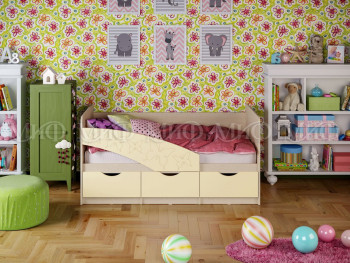 Кровать Бабочки 1,8м (Ваниль матовый) в Решётах - reshyoty.mebel54.com | фото