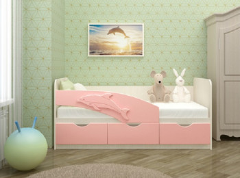 Кровать детская 2,0м Дельфин (Розовый металлик) в Решётах - reshyoty.mebel54.com | фото