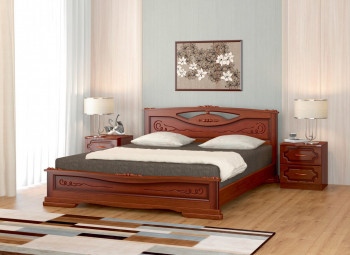 Кровать Карина-7 из массива сосны 1400*2000 Орех в Решётах - reshyoty.mebel54.com | фото