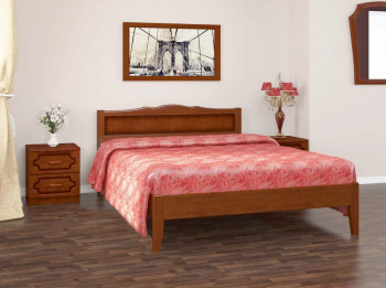 Кровать Карина-7 из массива сосны 1600*2000 Орех в Решётах - reshyoty.mebel54.com | фото