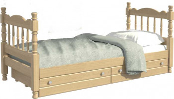 Кровать одинарная Аленка из массива сосны 800*1890 Сосна в Решётах - reshyoty.mebel54.com | фото