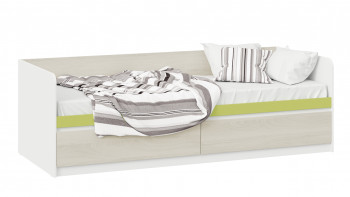 Кровать «Сканди» с 2 ящиками Дуб Гарден/Белый/Зеленый в Решётах - reshyoty.mebel54.com | фото