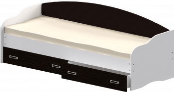 Кровать Софа-7 с мягкой спинкой (800х1900) Белый/Венге в Решётах - reshyoty.mebel54.com | фото