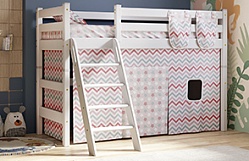 Кровать Соня вариант 6 полувысокая с наклонной лестницей Белый полупрозрачный в Решётах - reshyoty.mebel54.com | фото