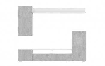 Мебель для гостиной МГС 4 (Белый/Цемент светлый) в Решётах - reshyoty.mebel54.com | фото