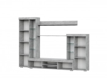 Мебель для гостиной МГС 5 Цемент светлый / Белый в Решётах - reshyoty.mebel54.com | фото