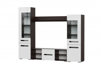 Мебель для гостиной МГС 6 (Исполнение 1/Венге/Белый глянец) в Решётах - reshyoty.mebel54.com | фото