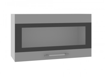 Ройс ВПГСФ 800 Шкаф верхний горизонтальный со стеклом с фотопечатью высокий (Графит софт/корпус Серый) в Решётах - reshyoty.mebel54.com | фото