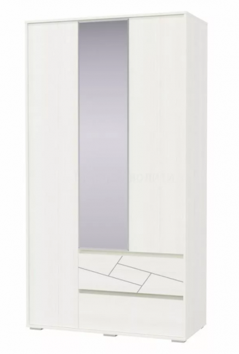 Шкаф 3-х дверный с ящиками Аделина 1200 Рамух белый в Решётах - reshyoty.mebel54.com | фото