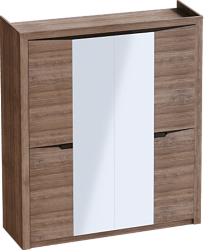 Шкаф четырехдверный Соренто с комплектом полок (3 шт)Дуб стирлинг/Кофе структурный матовый в Решётах - reshyoty.mebel54.com | фото