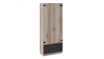 Шкаф для одежды комбинированный «Окланд» (Фон Черный/Дуб Делано) в Решётах - reshyoty.mebel54.com | фото