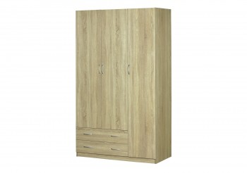 Шкаф для платья и белья 3-х дверный без зеркала Дуб Сонома в Решётах - reshyoty.mebel54.com | фото