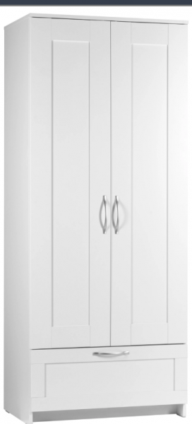 Шкаф двухдверный Сириус с 1 ящиком белый в Решётах - reshyoty.mebel54.com | фото