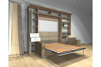 Шкаф-кровать с диваном Каролина в Решётах - reshyoty.mebel54.com | фото
