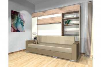 Шкаф-кровать с диваном Каролина в Решётах - reshyoty.mebel54.com | фото