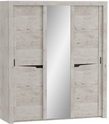 Шкаф трехдверный Соренто с раздвижными дверями Дуб бонифаций/Кофе структурный матовый в Решётах - reshyoty.mebel54.com | фото