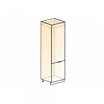 Стоун Шкаф-пенал L600 под холодильник (2 дв. гл.) (белый/грей софттач) в Решётах - reshyoty.mebel54.com | фото